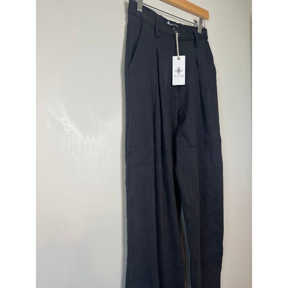 NWT Just Bee Queen Kai Pleated Ankle Straight Pants Women's Black Size: XS - Picture 4 of 9